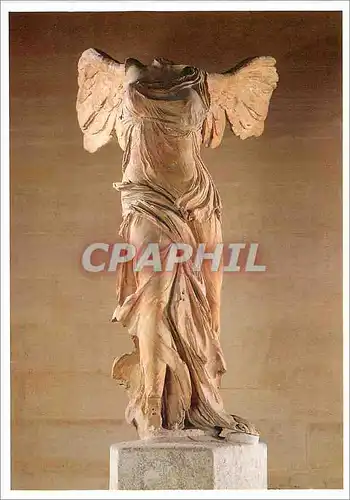 Cartes postales moderne Louvre Departement des Antiquites Grecques Victoire de Samothrace Art Grec Vers 190 av J C Marbr