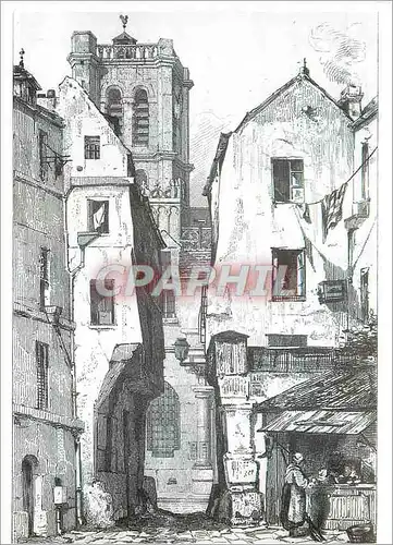 Cartes postales moderne La Rue Grenier sur l'Eau et l'Eglise St Gervais Gravure Ancienne