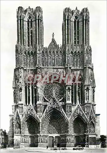 Moderne Karte Reims (Marne) la Cathedrale Notre Dame (XIIIe) Facade Occidentale
