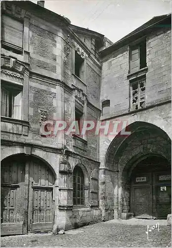 Moderne Karte Senlis (Oise) en Ile de France Vieil Hotel des 3 Pots ou Descendait Sully