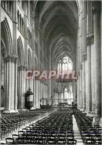 Moderne Karte Reims (Marne) la Cathedrale Notre Dame (XIIIe s) la Nef Vue du Grand Portail