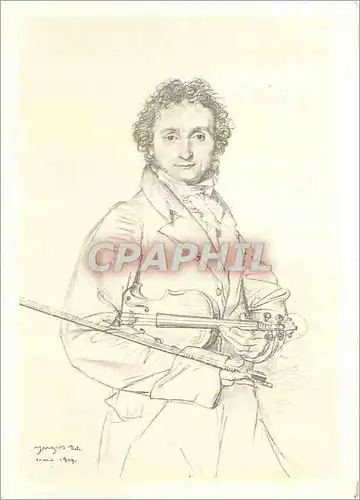 Moderne Karte Musee du Louvre Paris Ingres Portrait du Violoniste Paganini 1819