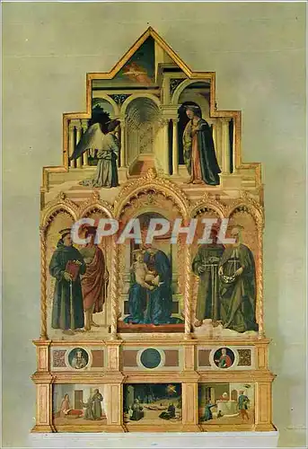Cartes postales moderne Perugia Pinacoteca Vannucci Notre Dame avec l'Enfant et Saints en Haut l'Annonciation