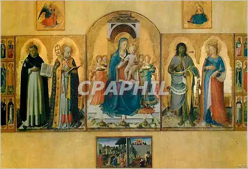 Moderne Karte Perugia Galleria Nazionale Notre Dame sur le Trone et Saints