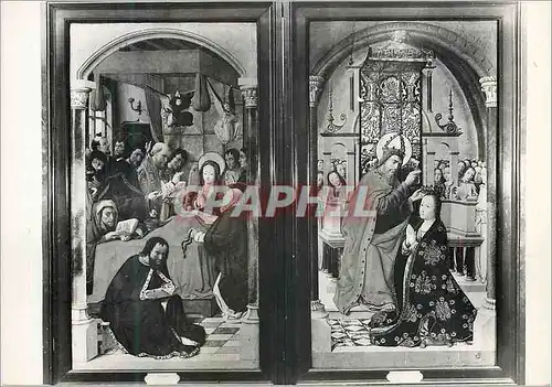 Cartes postales moderne Lyon (Rhone) Musee des Beaux Arts Retable (Fin du XVe s) le Couronnement de la Vierge la Mort de