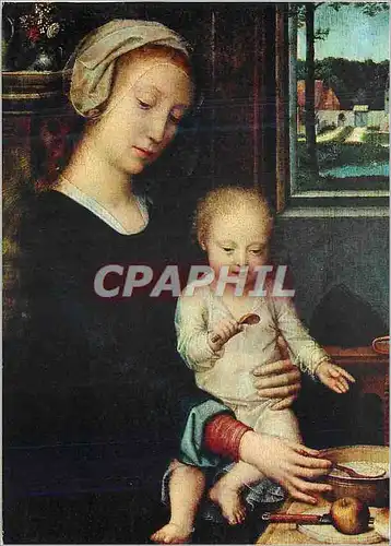Cartes postales moderne Bruxelles Musees Royaux des Beaux Arts La Vierge a la Soupe au Lait Gerard David (1450 1523)