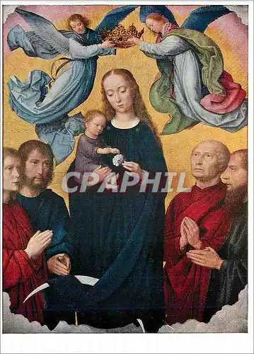 Cartes postales moderne The Coronation of the Virgin with four Doctors of the Church Gerard David (1460 1523)