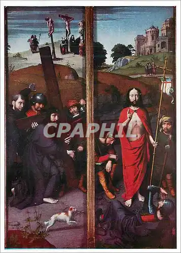 Cartes postales moderne New York Robert Lehman Gerard David (um 1450 1523) Kreuztragung Christi und Auferstehung