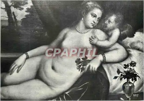 Moderne Karte Firenze Galleria degli Uffizi Tiziano Venere detta dell' Amorino (Particolare)