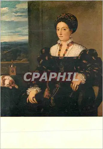 Moderne Karte Firenze Galleria Uffizi Tiziano Portrait de la Duchesse d'Urhno