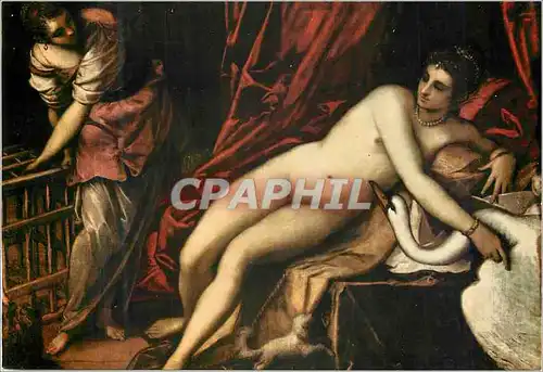 Cartes postales moderne Firenze Galleria Uffizi Tintoretto (1518 1594) Leda avec le Cygne
