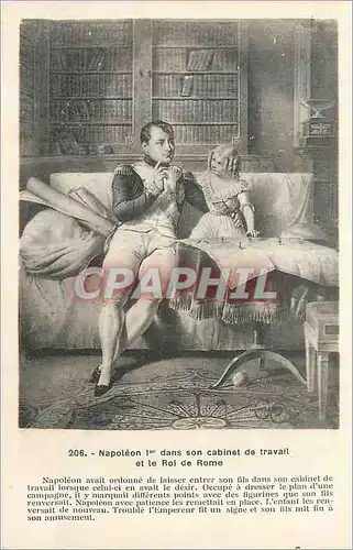Ansichtskarte AK Napoleon 1er dans son Cabinet de Travail et le Roi de Rome Bibliotheque