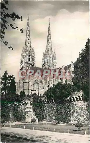 Moderne Karte Quimper La Cathedrale Vue des Quais