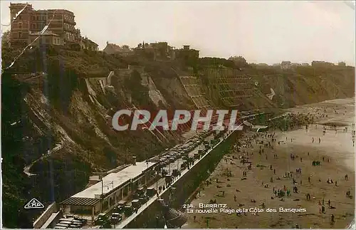 Moderne Karte Biarritz La Nouvelle Plage et la Cote des Basques