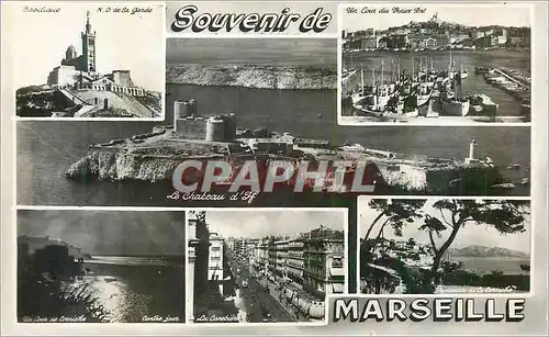 Moderne Karte Souvenir de Marseille Le Carrefour du Monde