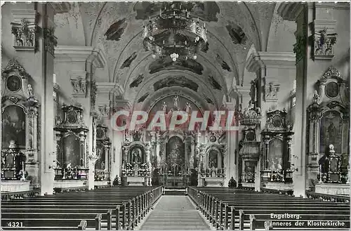 Moderne Karte Engelberg Inneres der Klosterkirche