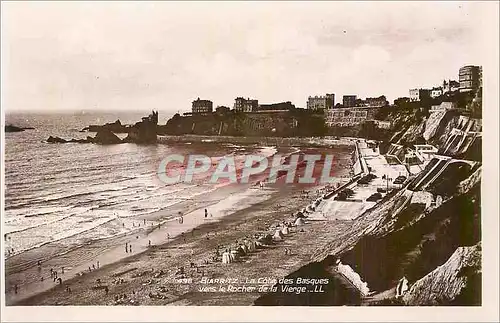 Cartes postales moderne Biarritz La Cote des Basques Vens le Rocher de la Vierge