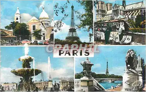 Cartes postales moderne Paris et ses Merveilles L'Eglise Saint Pierre et le Sacre C�ur Tour Eiffel