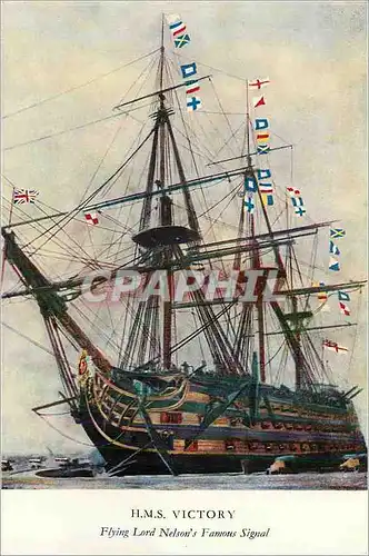 Moderne Karte Hms Victory Flying Lord Nelson's Famous Signal