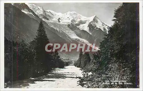 Moderne Karte Chamonix L'Arve et le Mt Blanc