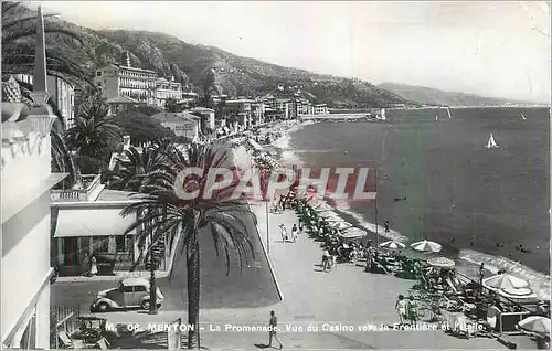 Moderne Karte Menton Le Promenade Vue du Casino vers la Frontiere