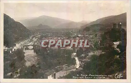 Cartes postales moderne Foix Panorama vu du Rocher Saint Sauveur