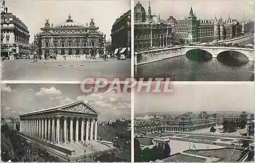 Moderne Karte Paris L'Opera La Conciergerie La Madeleine Palais du Louvre