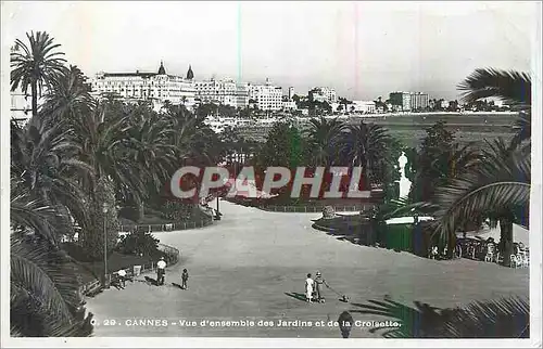 Moderne Karte Cannes Vue d'Ensemble des Jardins et de la Croisette