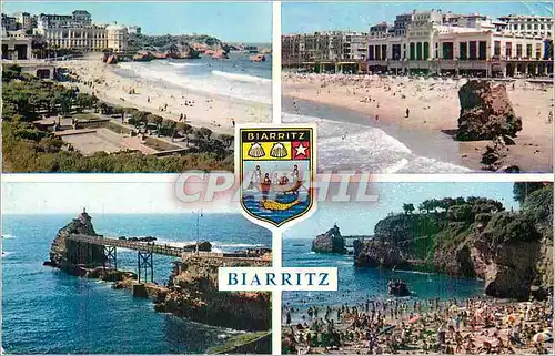 Cartes postales moderne Biarritz la Grande Plage le Casino Rocher de la Vierge Port Vieux