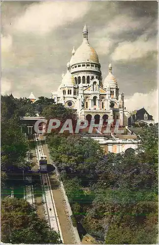 Cartes postales moderne Paris Basilique du Sacre Coeur de Montmartre Le Funiculaire