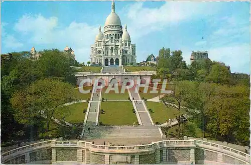 Cartes postales moderne Paris Le Sacre Coeur de Montmartre et ses Jardins