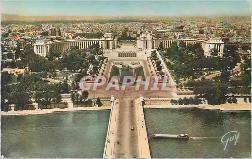 Moderne Karte Paris et ses Merveilles Les Jardins du Trocadero et le Palais de Chaillot