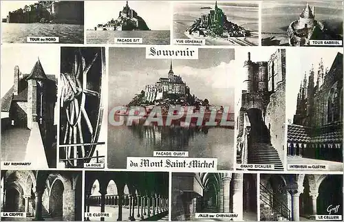 Moderne Karte Souvenir de Mont Saint Michel