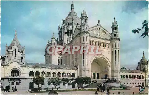 Moderne Karte Lisieux Vue vers la Basilique