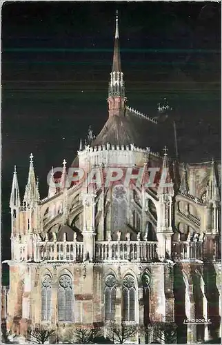 Cartes postales moderne Reims (Marne) L'Abside de la Cathedrale Illuminee