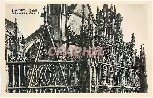 Moderne Karte Alencon Detail du Portail Notre Dame