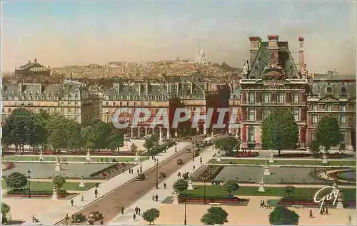 Moderne Karte Paris et ses Merveilles La Butte Montmartre Vue du Palais du Louvre