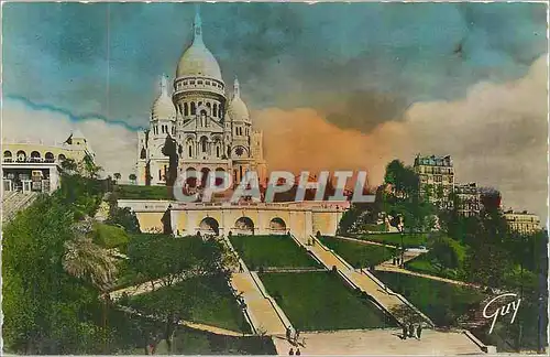 Moderne Karte Paris et ses Merveilles Basilique du Sacre Coeur de Montmartre