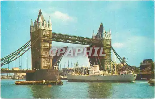 Moderne Karte Tower Bridge Last Bridge over the Thames Before the Sea Bateau