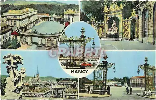 Moderne Karte Nancy (M et M) L'Hemicycle Fontaine d'Amphitrite Grilles Jean Lamour Vue Generale