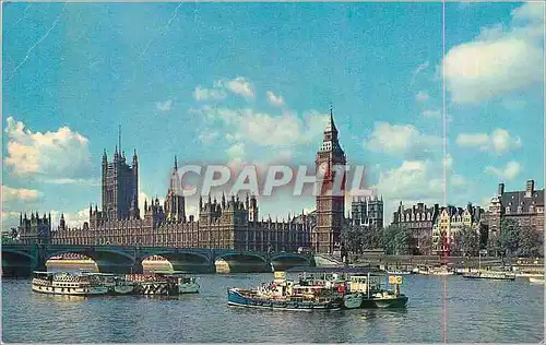 Cartes postales moderne Houses of Parliament London England Bateaux