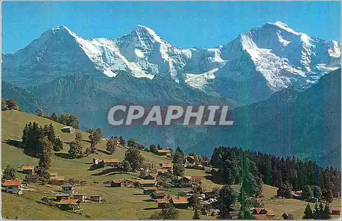 Cartes postales moderne Beatenberg Waldegg mit Eiger Monch und Jungfrau