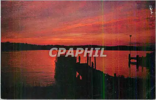 Moderne Karte Sunset on Lake Winnipesaukee A cloud of Pearl and Rose