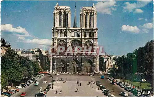 Moderne Karte Paris Notre Dame Place du Parvis