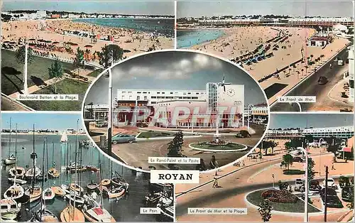 Moderne Karte Royan Boulevard Botton et la plage Le front de mer Le port