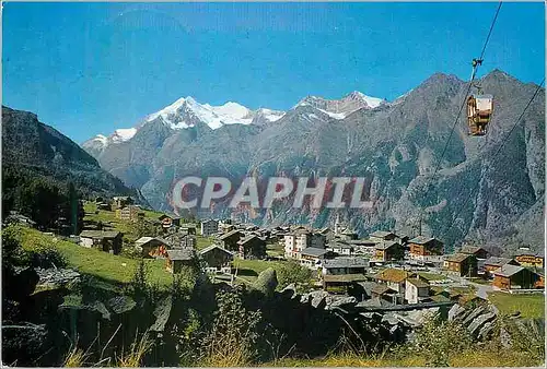 Cartes postales moderne Grachen Wallis Luftseibahn Hannigalp Weisshorn Brunegghorn und Bishorn