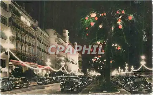 Moderne Karte Nice La Cote d'Azur La Promenade des Anglais La Nuit