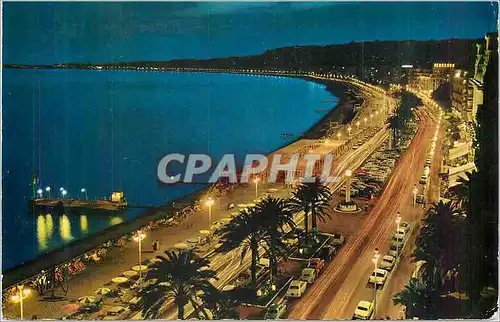 Moderne Karte Nice La Cote d'Azur La Promenade des Anglais La Nuit