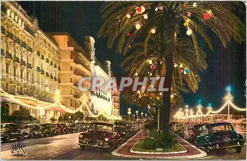 Moderne Karte Nice La Cote d'Azur La Promenade des Anglais La Nuit