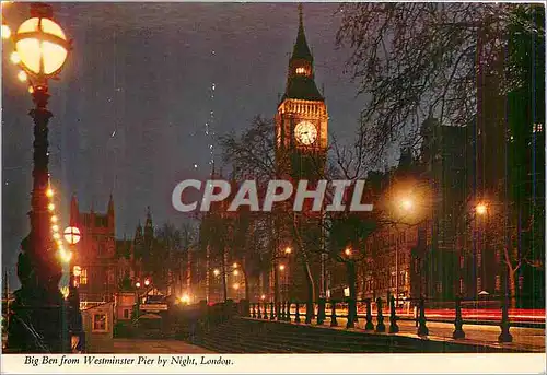 Moderne Karte London Big Ben Westminster Pier by Night